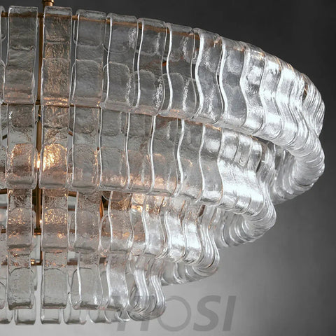 Cascade Modern Glass Round Living Room Chandelier 36’’ Chandeliers For Dining Room Stairw