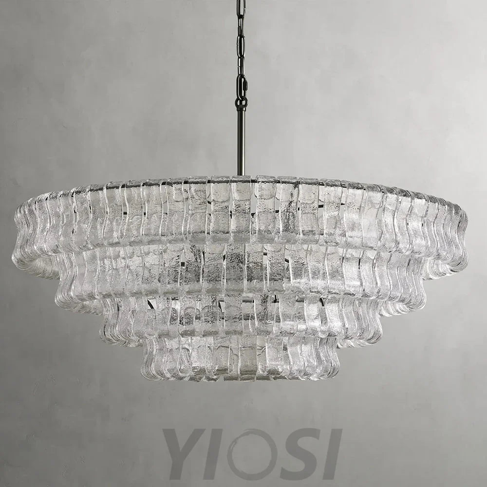 Cascade Modern Glass Round Living Room Chandelier 36’’ Chandeliers For Dining Room Stairw