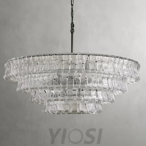 Cascade Modern Glass Round Living Room Chandelier 36’’ Chandeliers For Dining Room Stairw