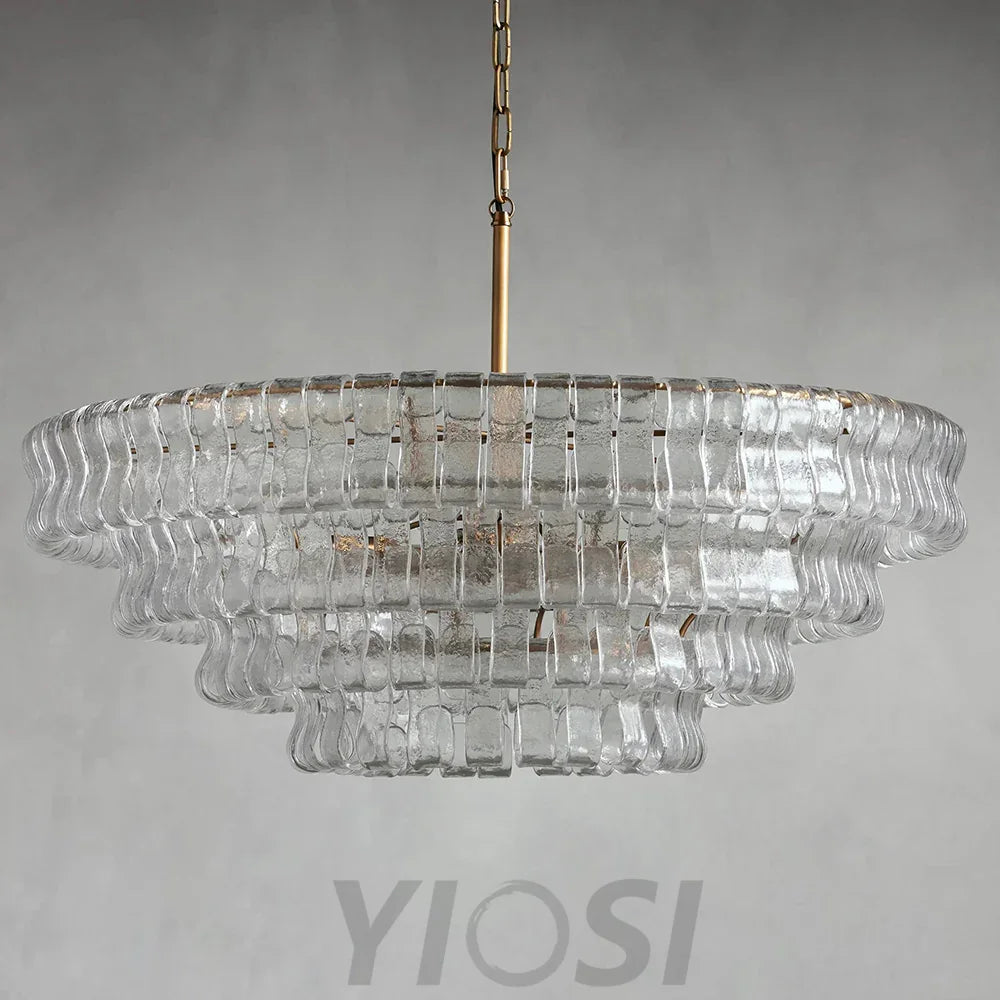 Cascade Modern Glass Round Living Room Chandelier 36’’ Chandeliers For Dining Room Stairw