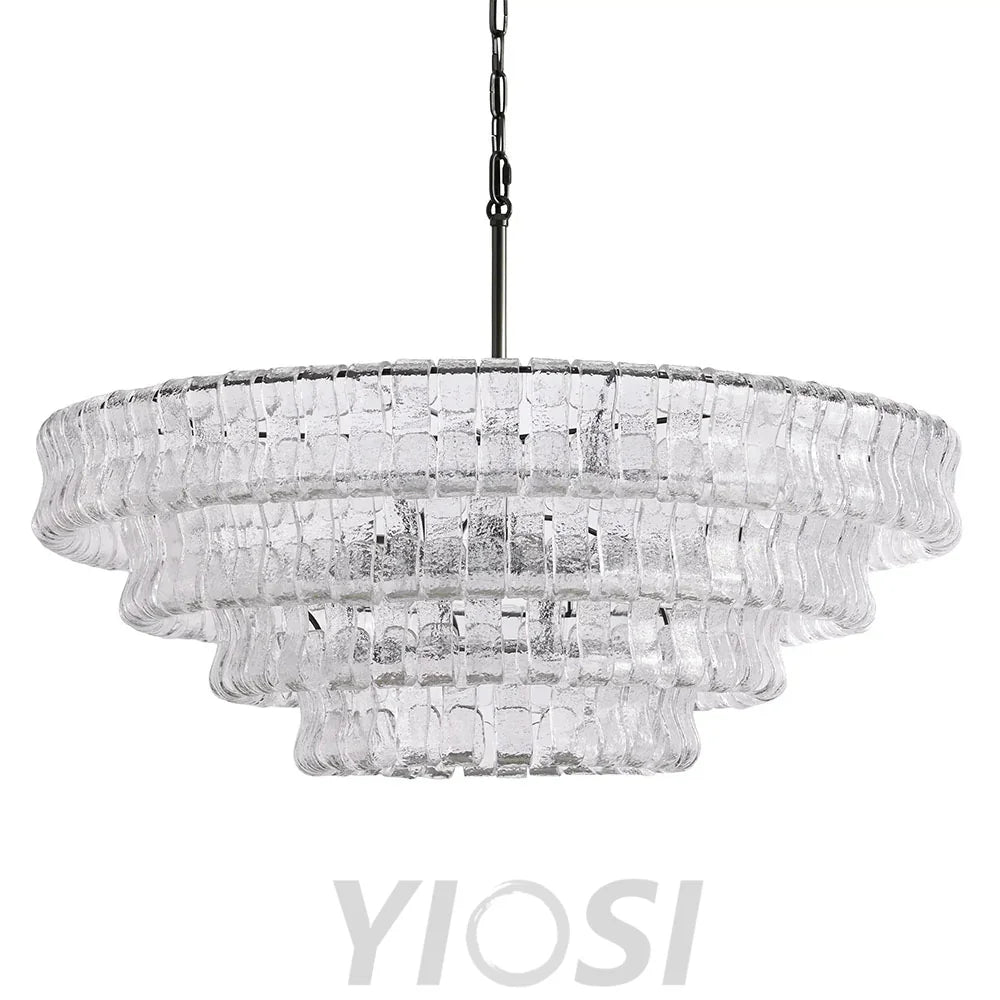 Cascade Modern Glass Round Living Room Chandelier 36’’ Chandeliers For Dining Room Stairw