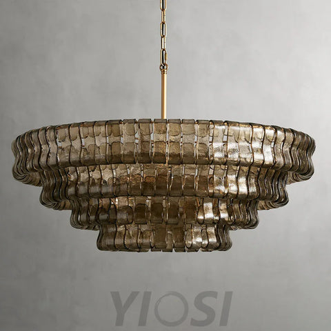 Cascade Modern Glass Round Living Room Chandelier 36’’ Chandeliers For Dining Room Stairw