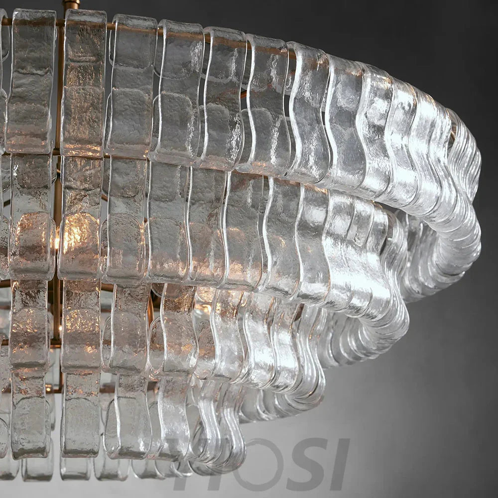 Cascade Modern Glass Round Living Room Chandelier 50’’ Chandeliers For Dining Room Stairw