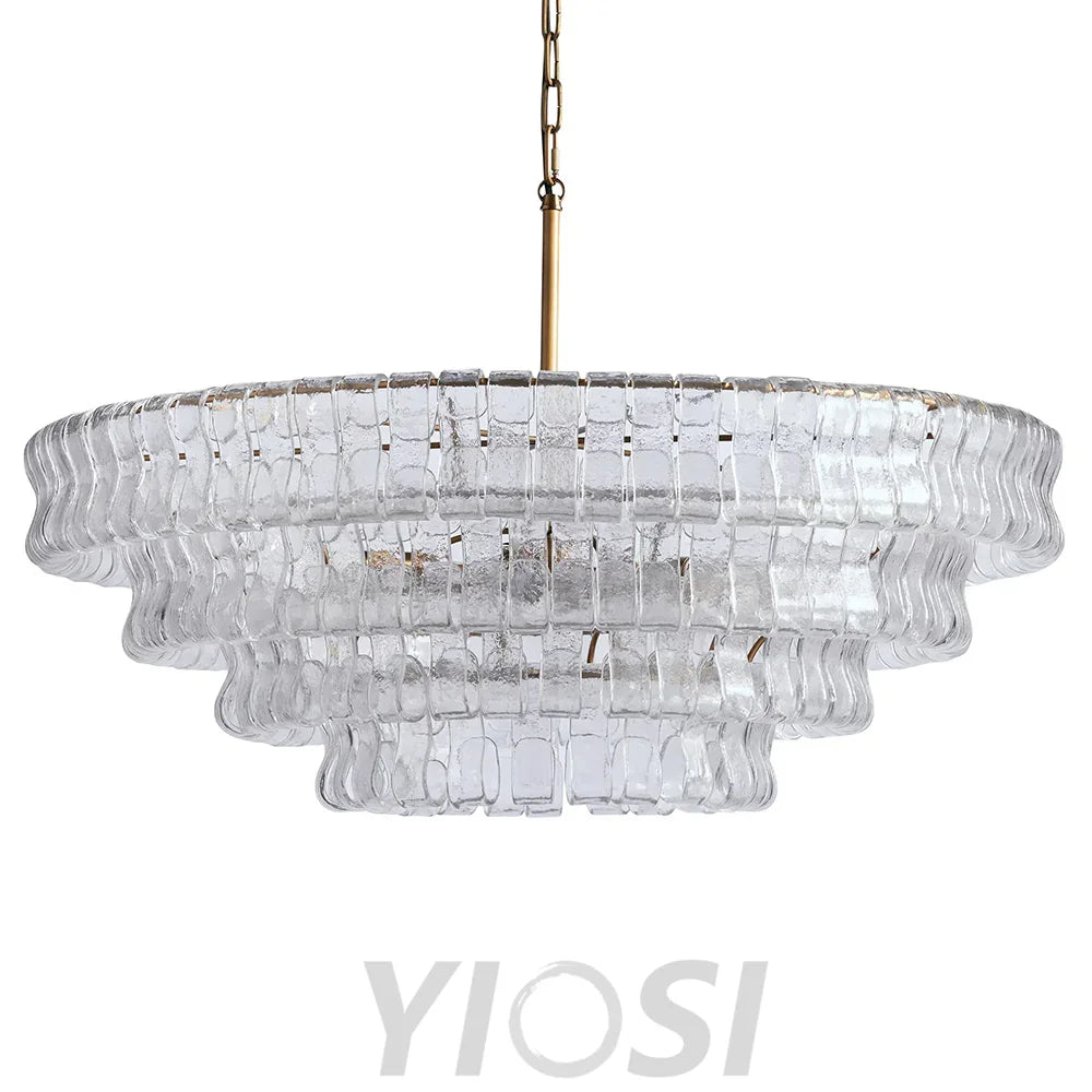 Cascade Modern Glass Round Living Room Chandelier 50’’ Chandeliers For Dining Room Stairw