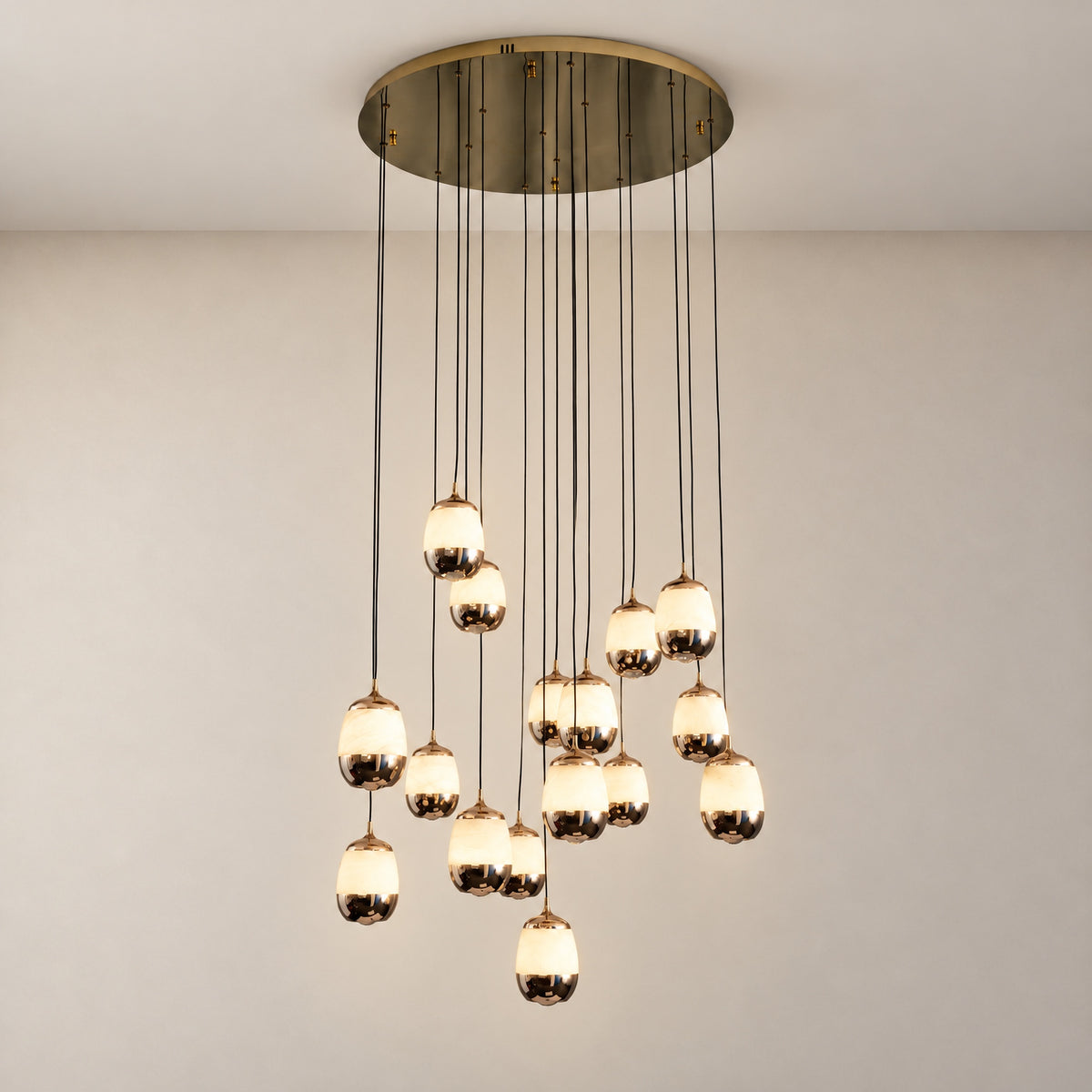Cascata Modern Alabaster Cluster Pendant Light