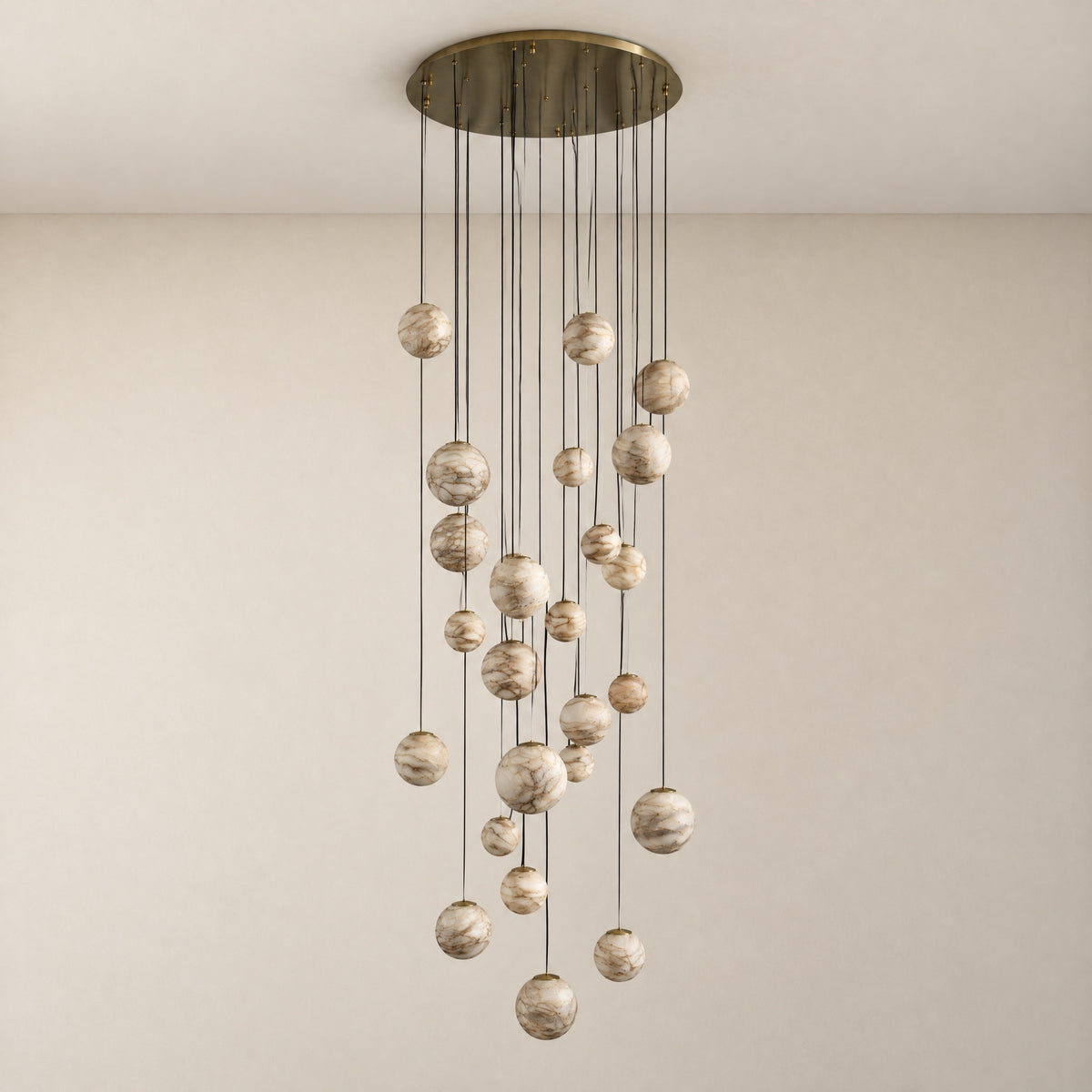 Cascata Planet Modern Cluster Chandelier 31.5" D – lights off