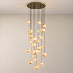 Cascata Planet Modern Cluster Chandelier 31.5" D – lights on