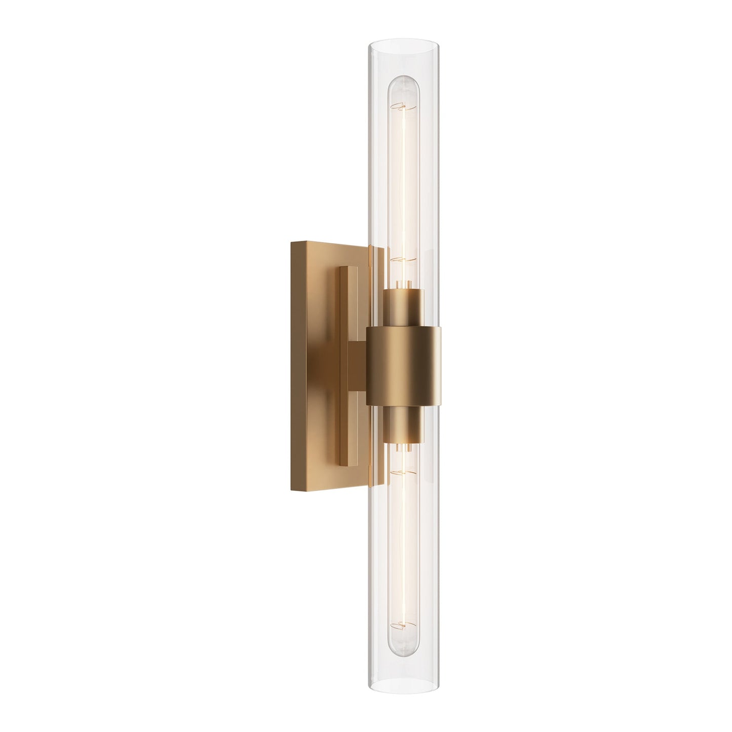 Glass tube copper walled lamp Gold / 1pc