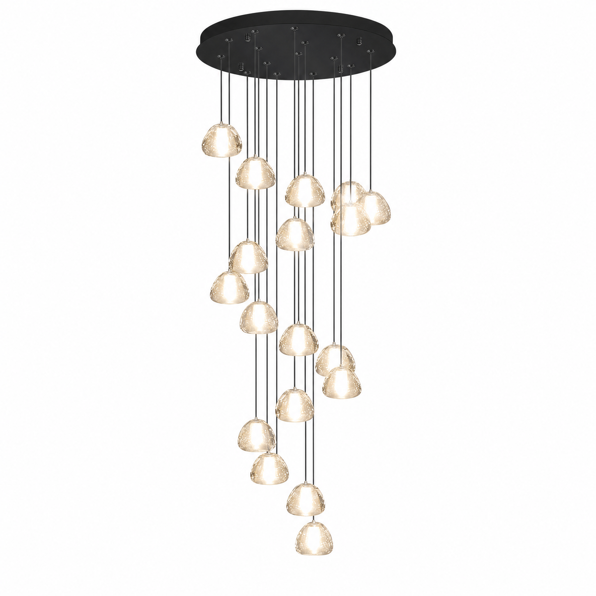 20-Light Bowl-shaped Staircase Lights - Black