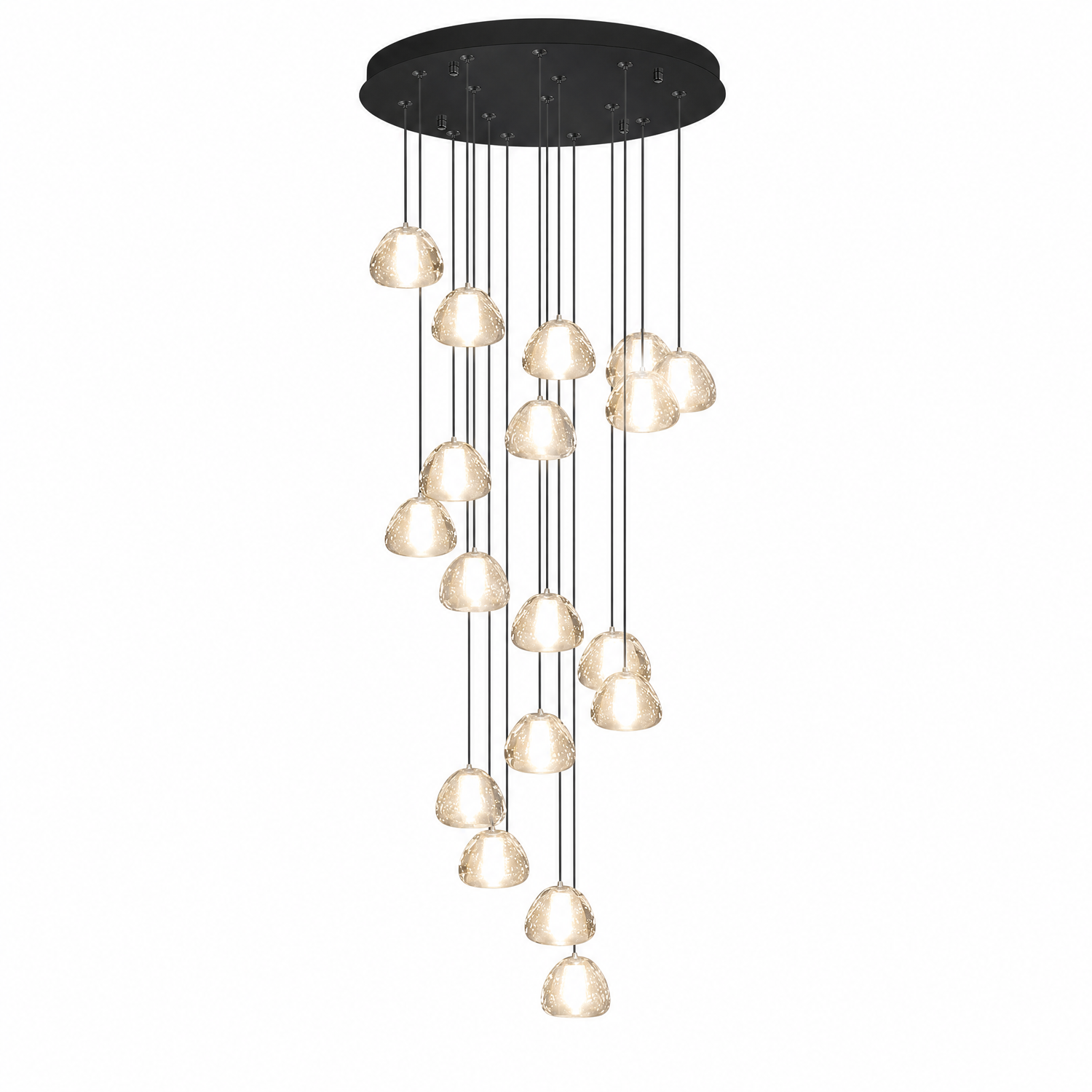 20-Light Bowl-shaped Staircase Lights - Black