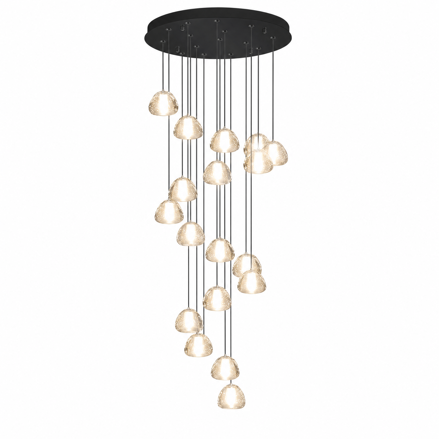 20-Light Bowl-shaped Staircase Lights - Black