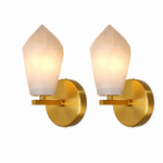 Modern Spanish Alabaster Wall Sconces (Set of 2)