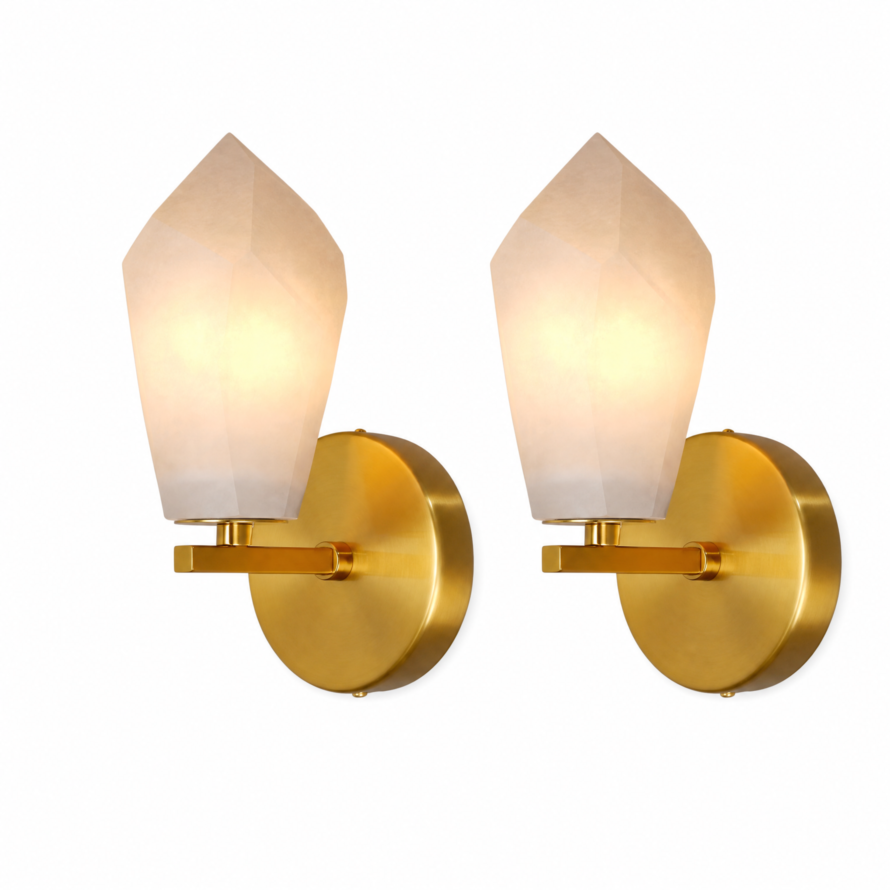 Modern Spanish Alabaster Wall Sconces (Set of 2)