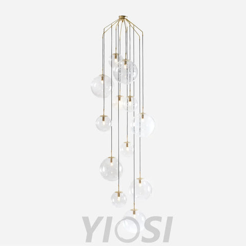 Celestial Glass Drop Chandelier Pendant Light For Living Room Staircase