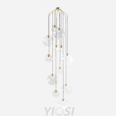Celestial Glass Drop Chandelier Pendant Light For Living Room Staircase