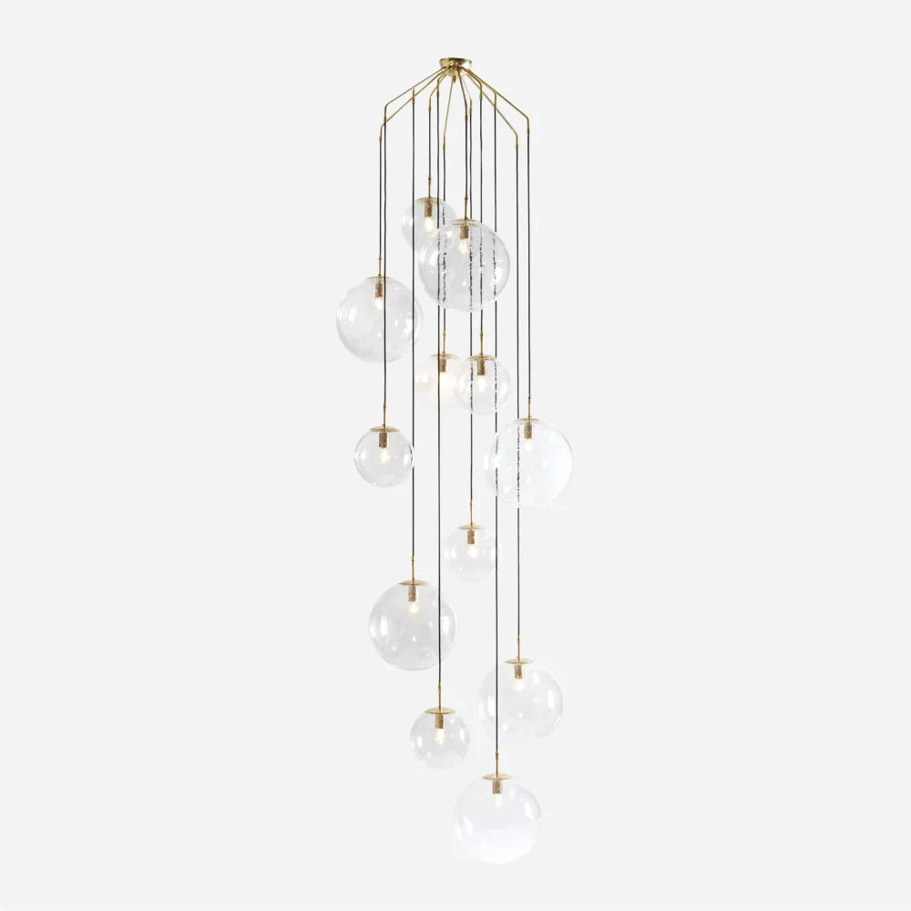 Celestial Glass Drop Chandelier Pendant Light For Living Room Staircase Clear