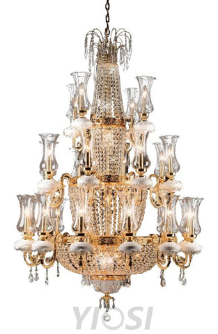 Celestial Luxury Empire Multi-Tiered Crystal Round Chandelier Chandeliers