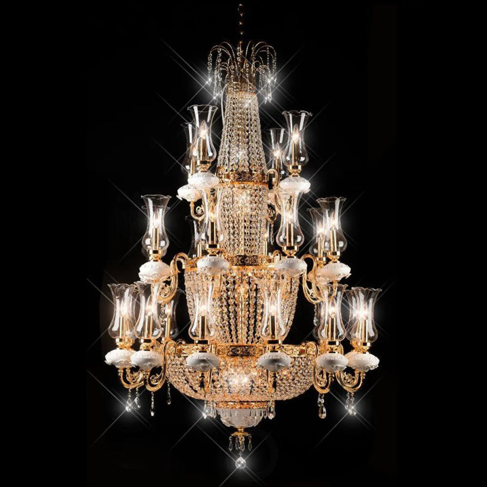 Celestial Luxury Empire Multi-Tiered Crystal Round Chandelier Chandeliers