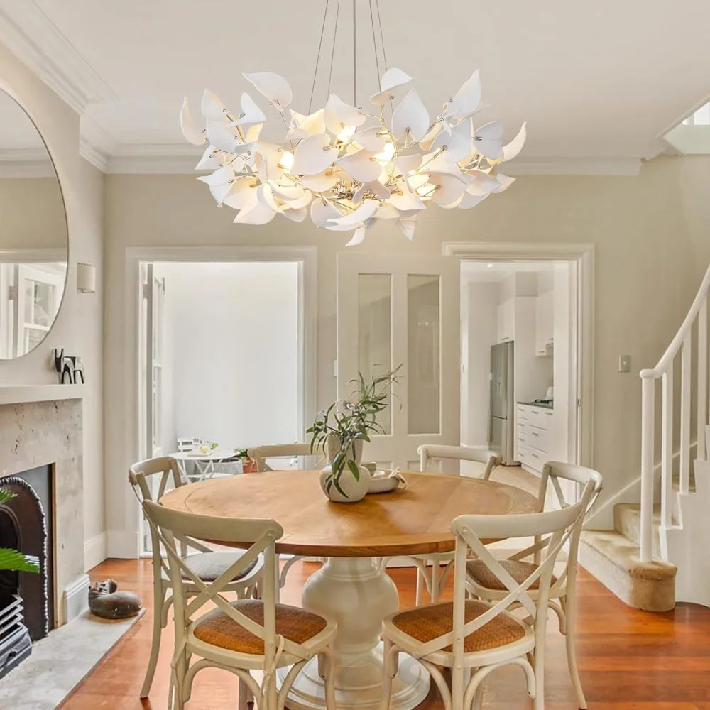 Ceramic Ginkgo Leaf Chandelier