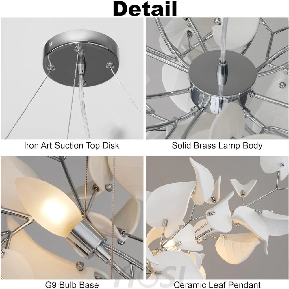 Ceramic Ginkgo Leaf Chandelier