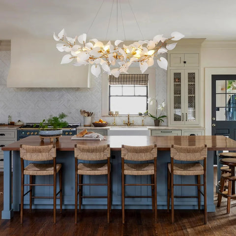 Ceramic Ginkgo Leaf Chandelier