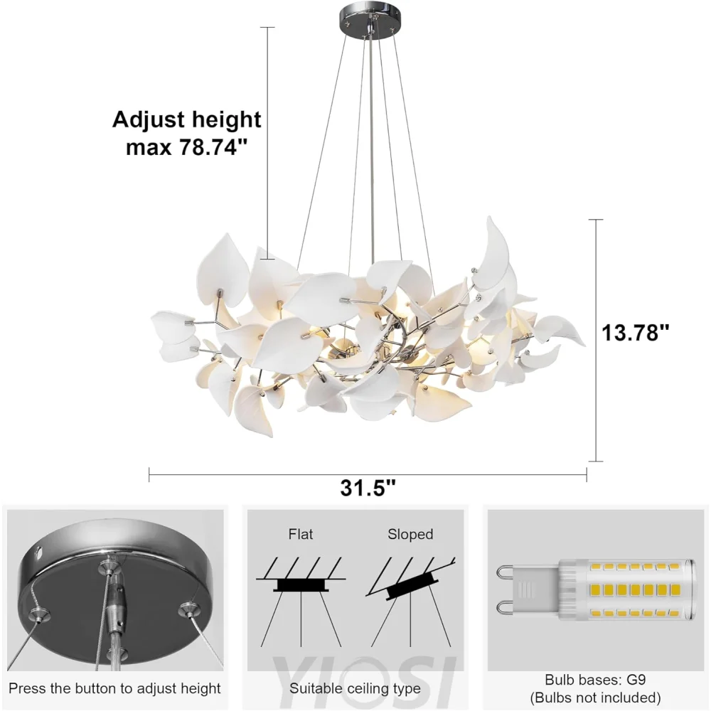 Ceramic Ginkgo Leaf Chandelier
