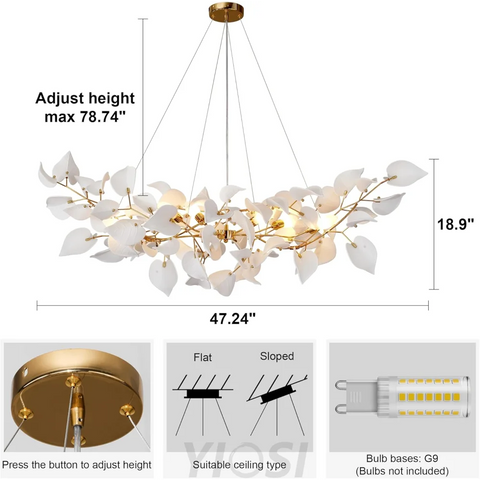 Ceramic Ginkgo Leaf Chandelier