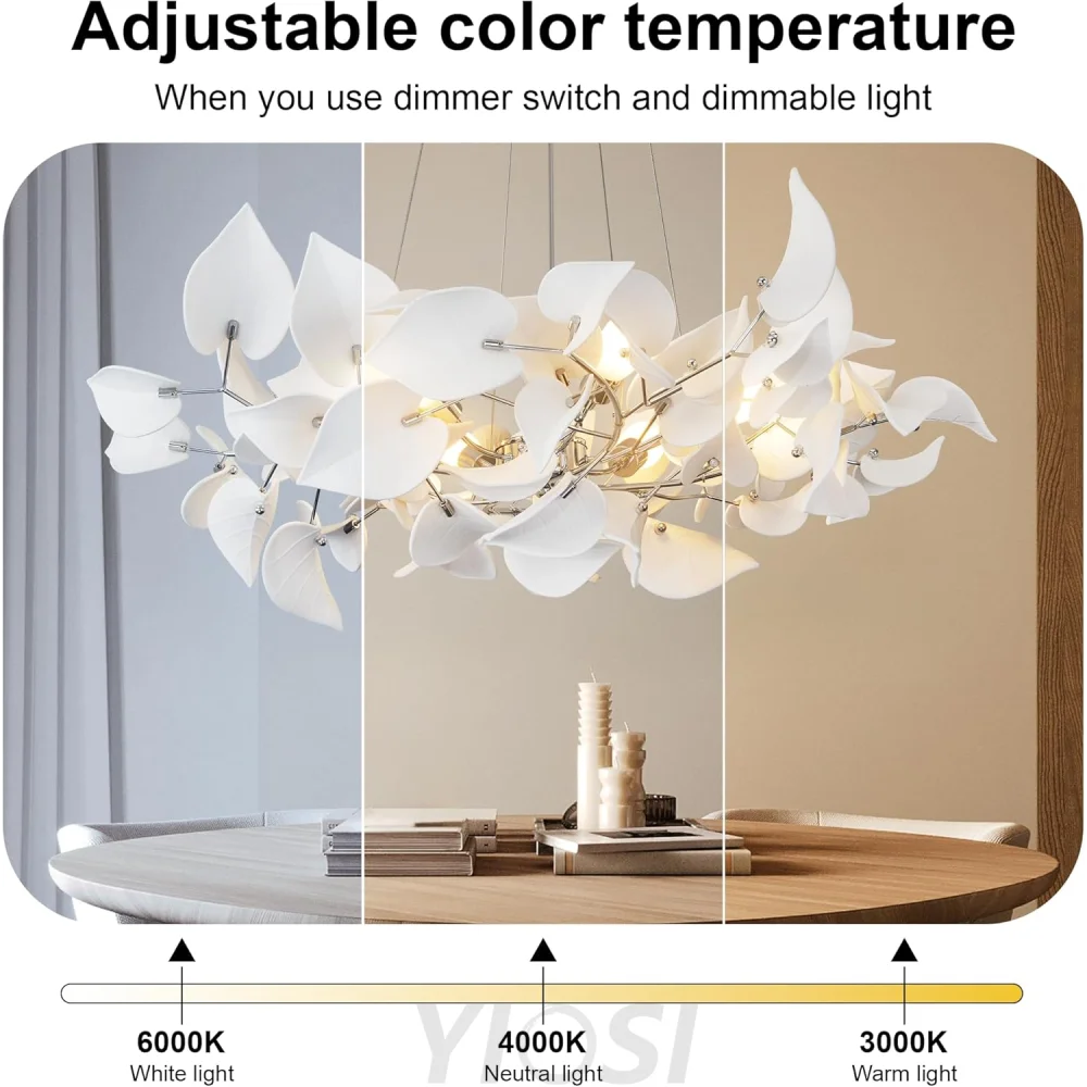 Ceramic Ginkgo Leaf Chandelier