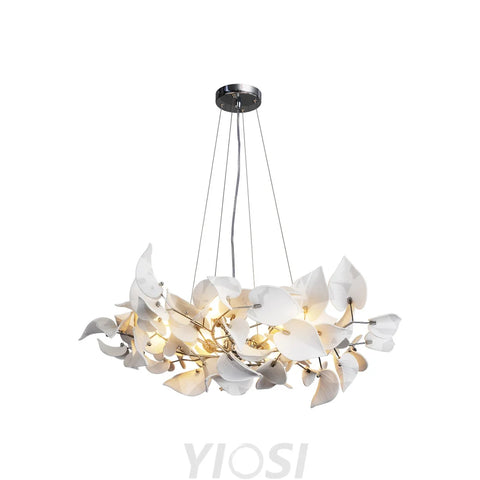 Ceramic Ginkgo Leaf Chandelier