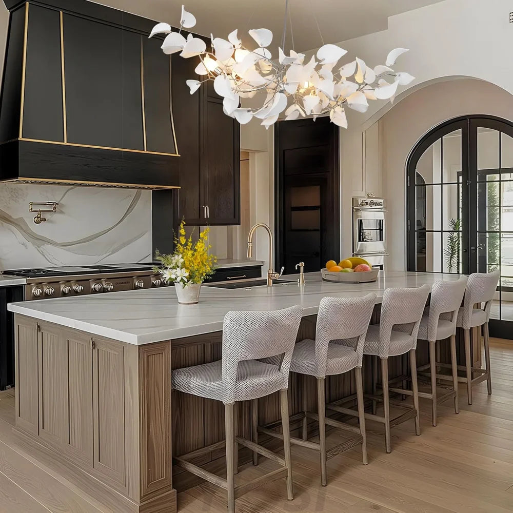 Ceramic Ginkgo Leaf Chandelier