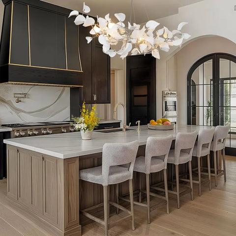 Ceramic Ginkgo Leaf Chandelier