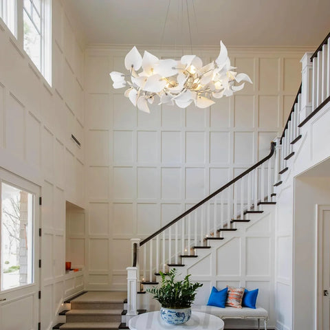 Ceramic Ginkgo Leaf Chandelier