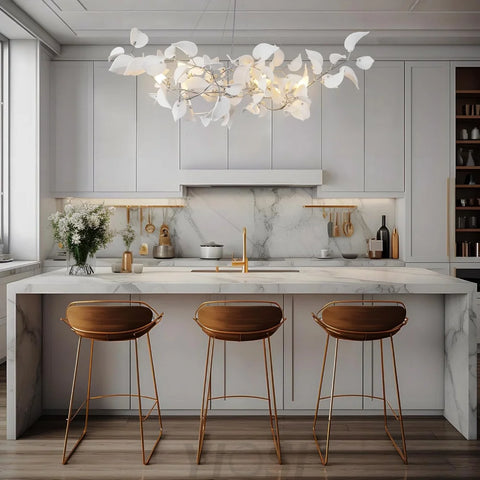 Ceramic Ginkgo Leaf Chandelier
