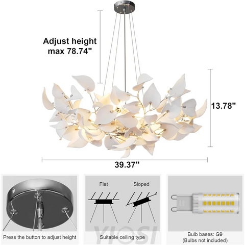 Ceramic Ginkgo Leaf Chandelier