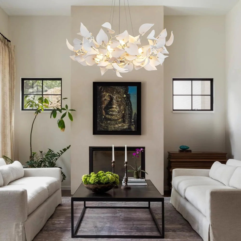 Ceramic Ginkgo Leaf Chandelier