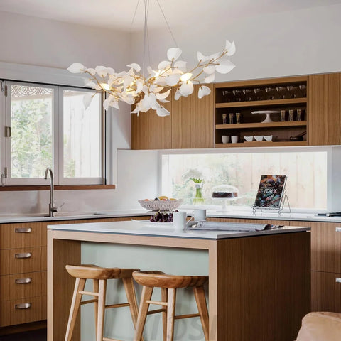 Ceramic Ginkgo Leaf Chandelier