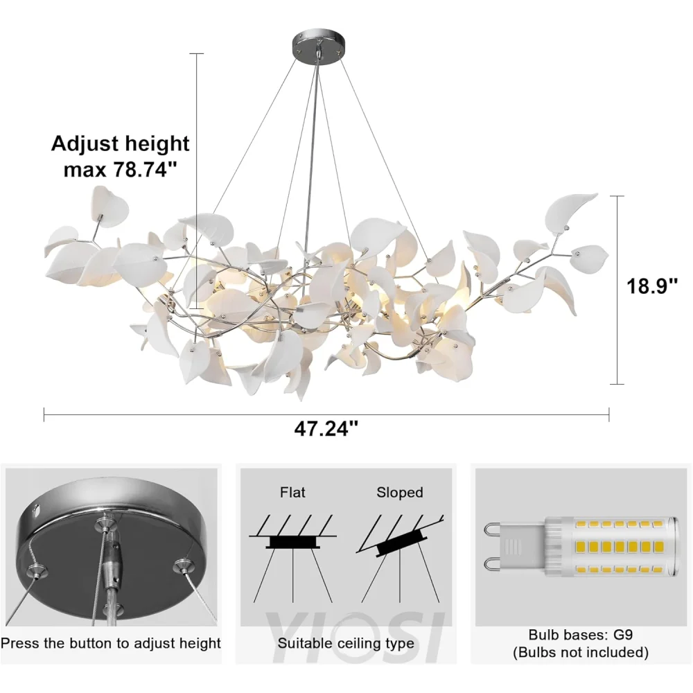 Ceramic Ginkgo Leaf Chandelier