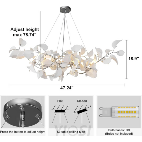 Ceramic Ginkgo Leaf Chandelier