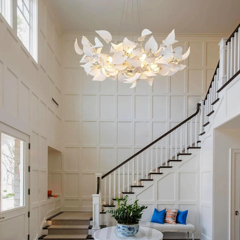 Ceramic Ginkgo Leaf Chandelier
