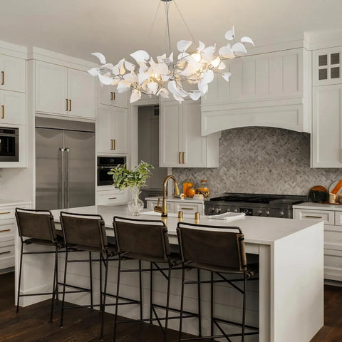 Ceramic Ginkgo Leaf Chandelier