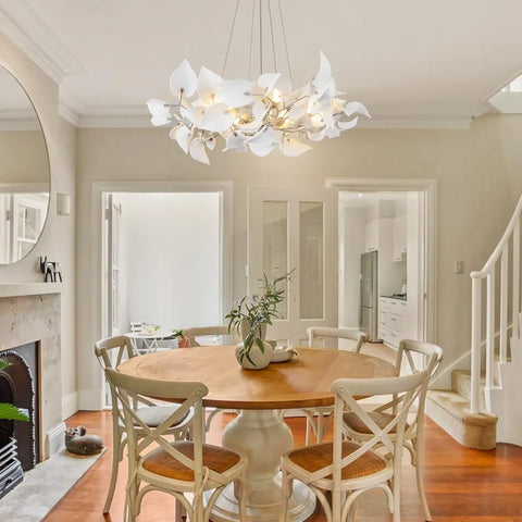 Ceramic Ginkgo Leaf Chandelier
