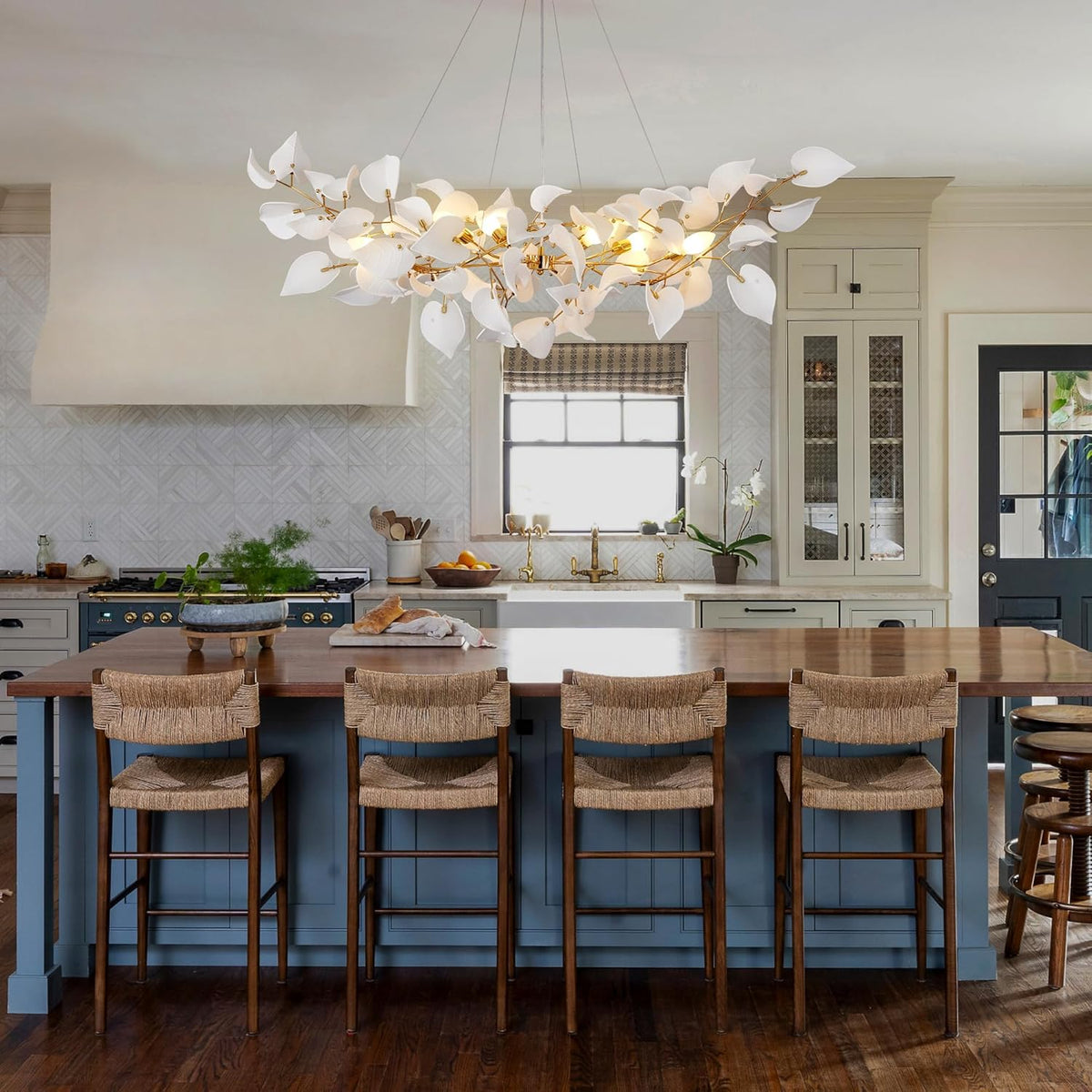 Ceramic Ginkgo Leaf Chandelier