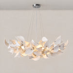 Ceramic Heart Leaf Round Pendant D1000 - Chrome – lights on