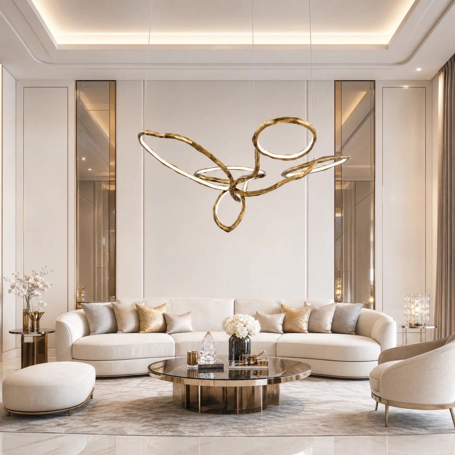 Cerchio Brass Ring Chandelier
