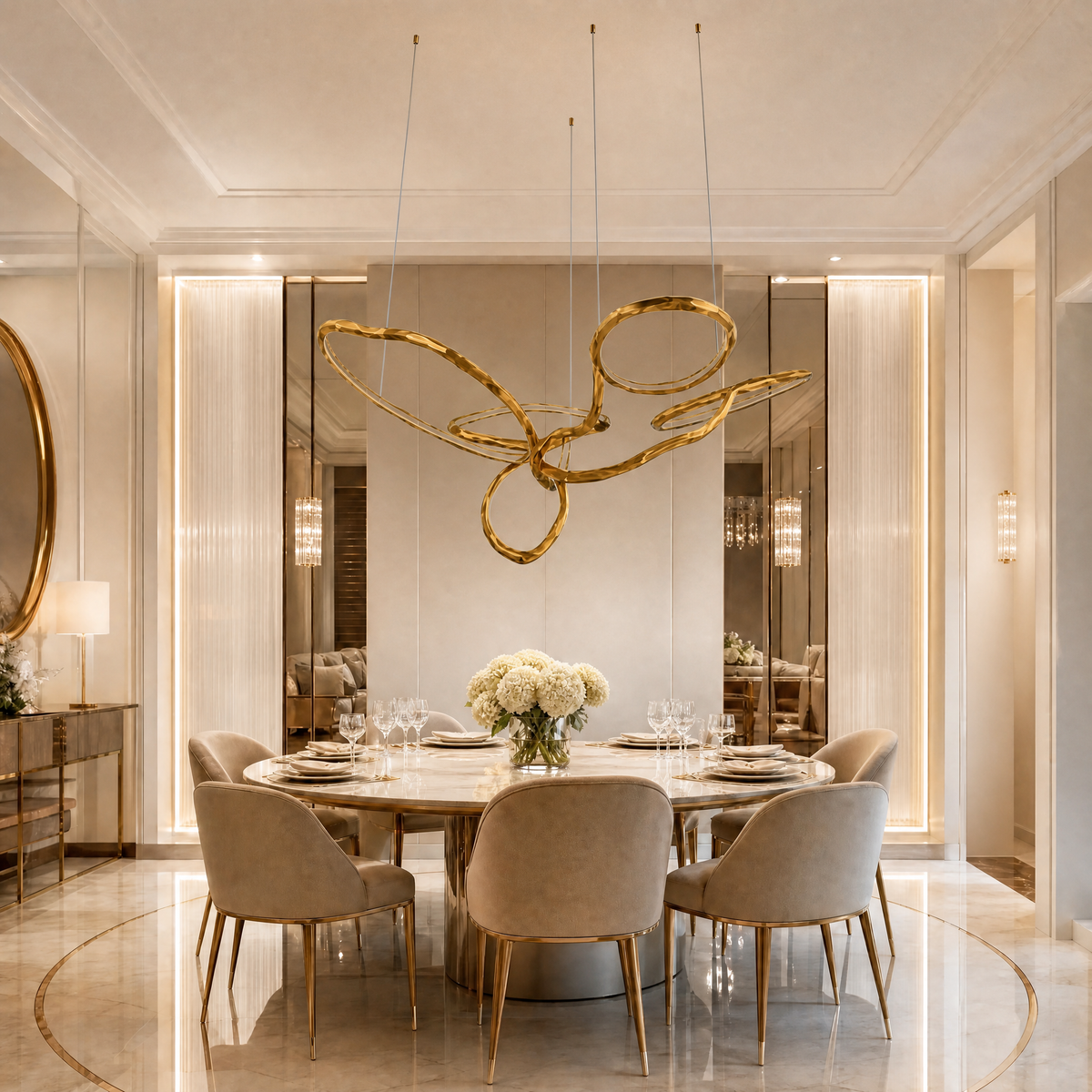 Cerchio Brass Ring Chandelier