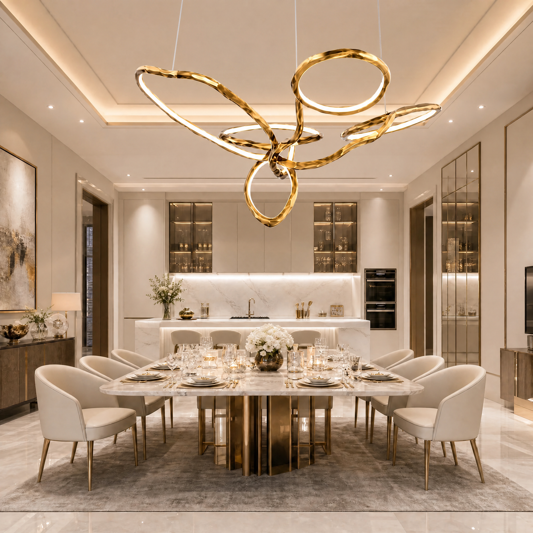 Cerchio Brass Ring Chandelier