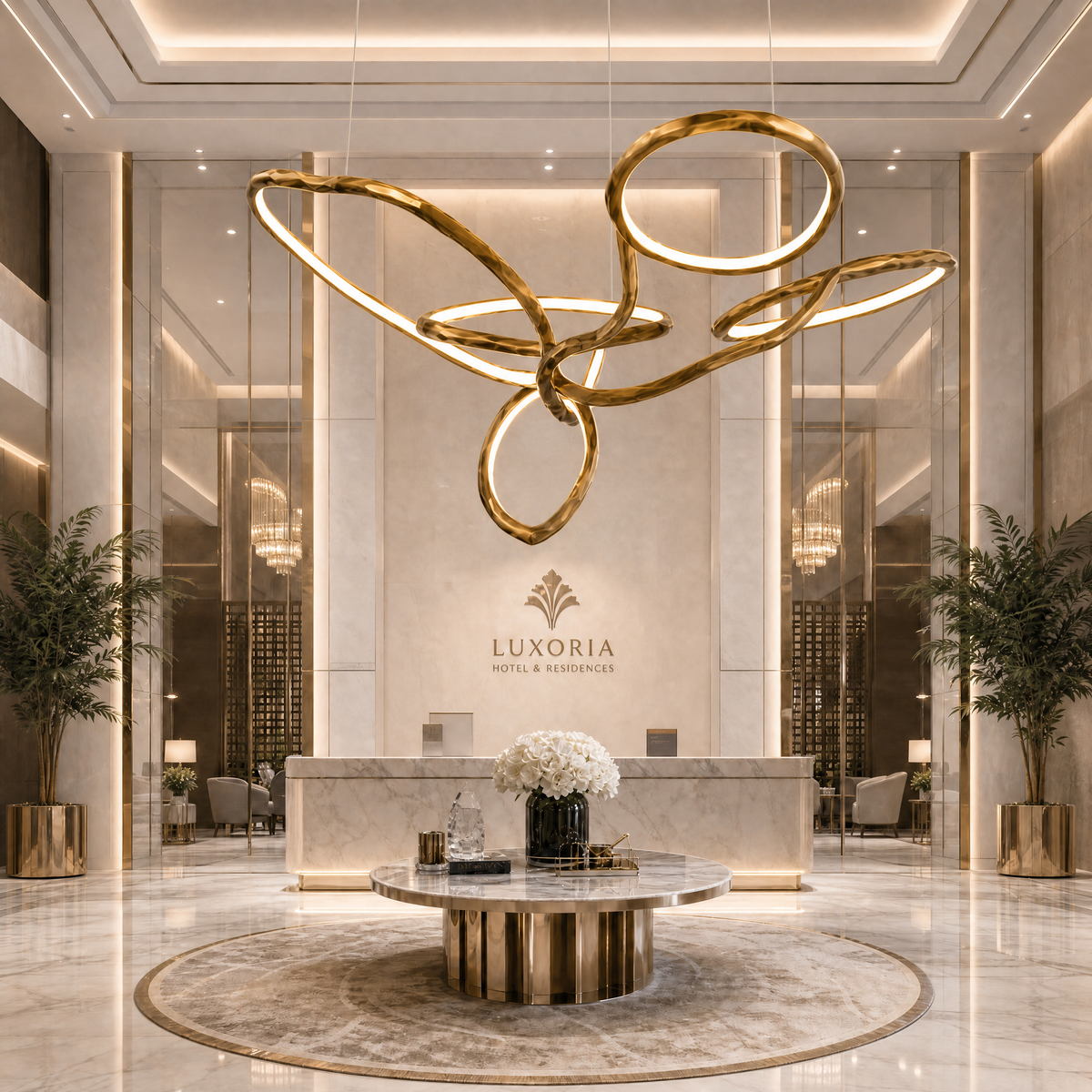Cerchio Brass Ring Chandelier