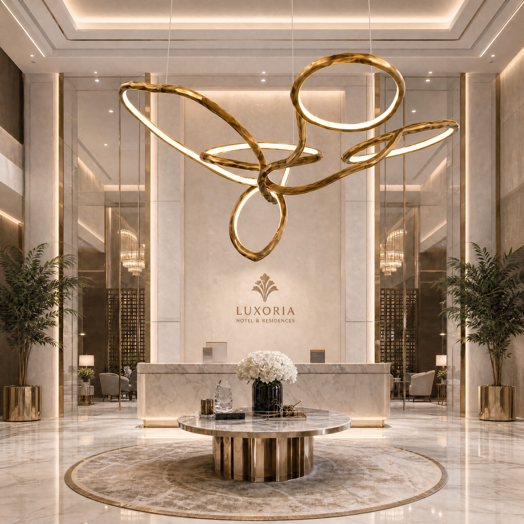 Cerchio Brass Ring Chandelier