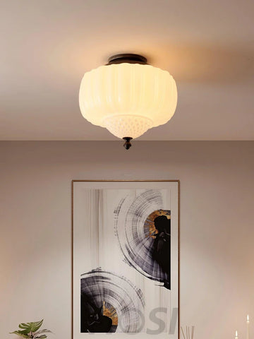 Charles Edwards Taper Flush Mount - Black & White, Charles, Semi Flush Mounts-1-Yiosilamp