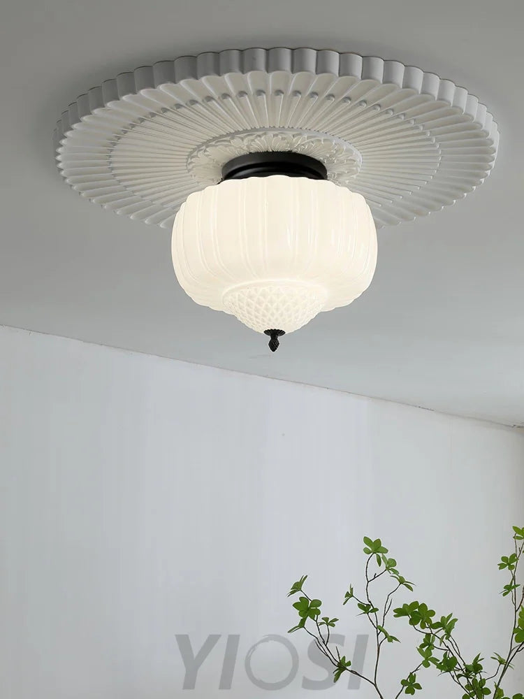 Charles Edwards Taper Flush Mount - Black & White, Charles, Semi Flush Mounts-1-Yiosilamp
